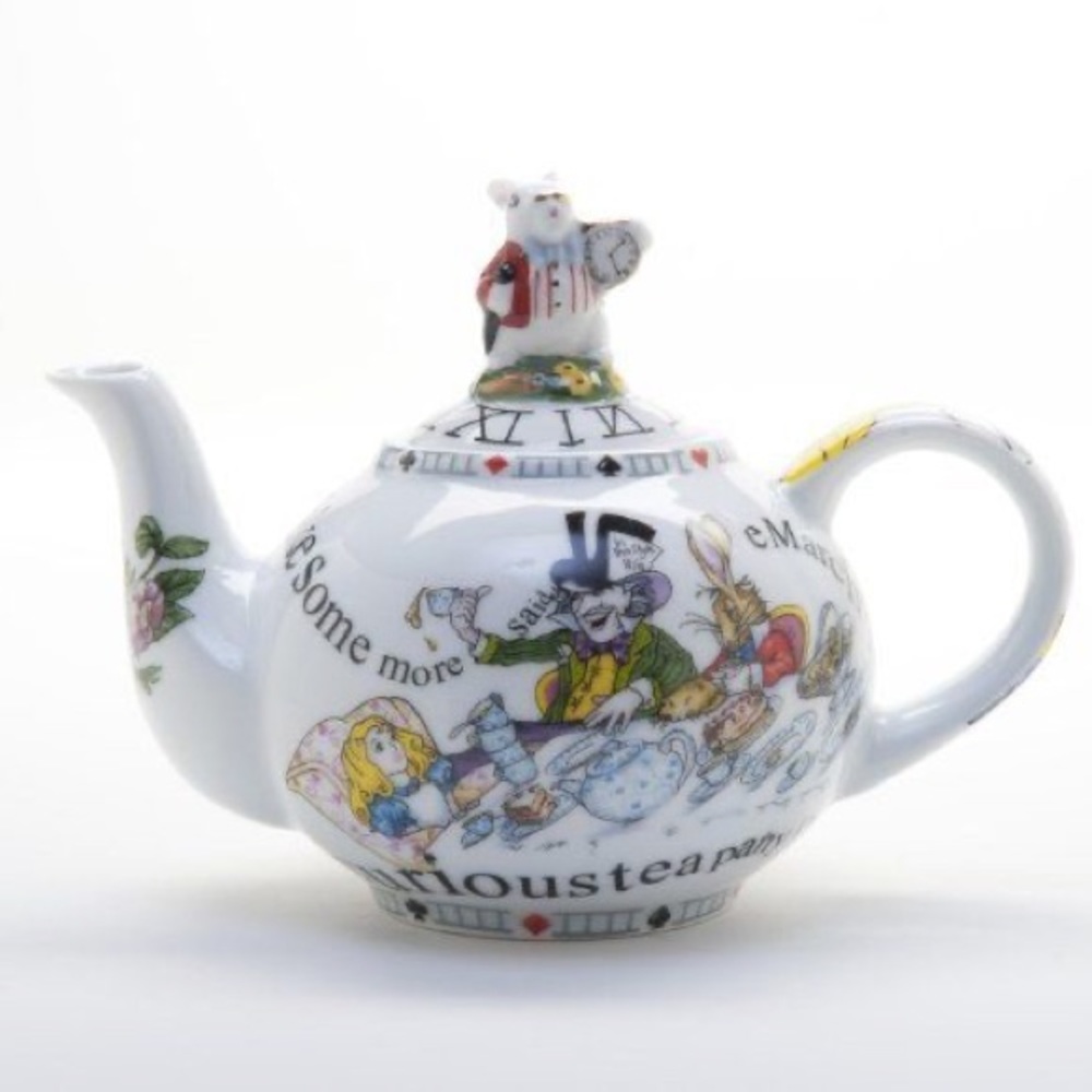 Paul Cardew Designs Alice in Wonderland teapot 18oz white rabbit lid new NIB
